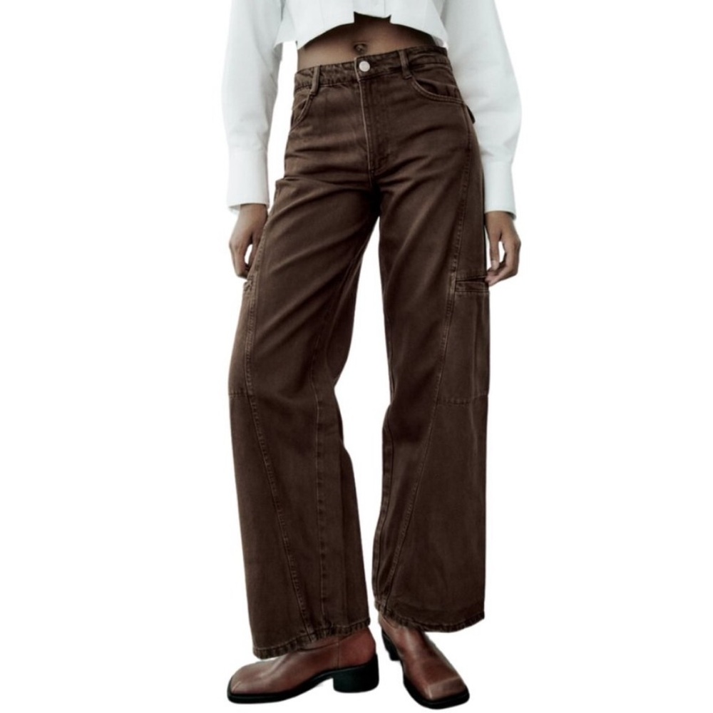 NWOT Zara Women’s Mid-Rise Full Length Cargo Pants. Size 4.